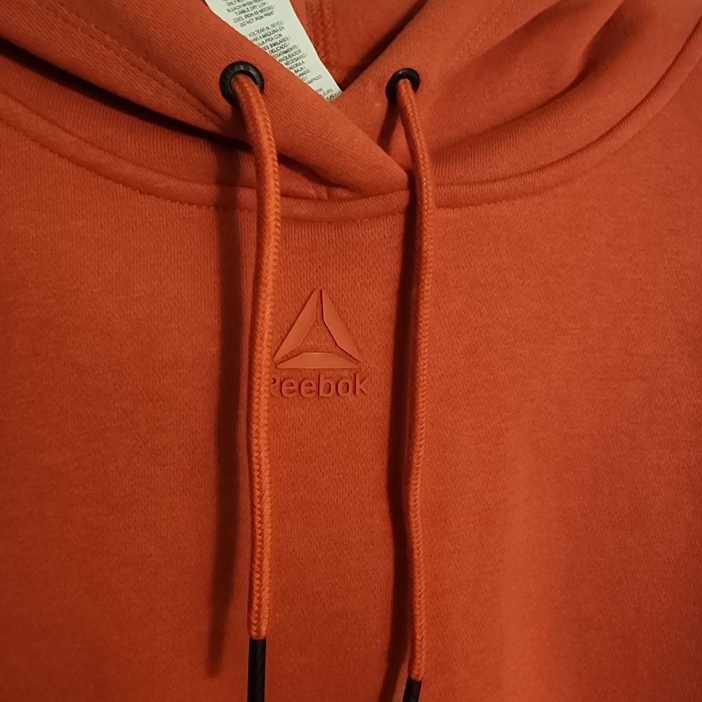 Reebok Men’s Orange Hooded Pullover Sweatshirt